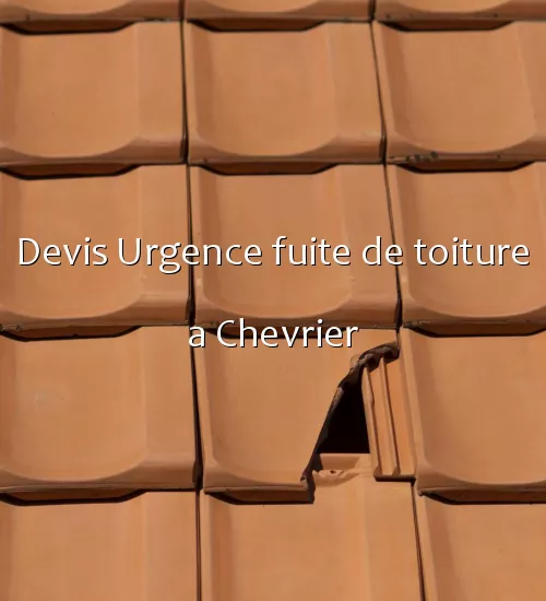 Devis Urgence fuite de toiture a Chevrier