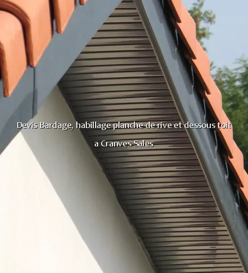 Devis Bardage, habillage planche de rive et dessous toit a Cranves Sales