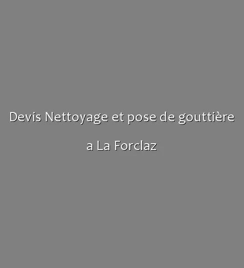 Devis Nettoyage et pose de gouttière a La Forclaz