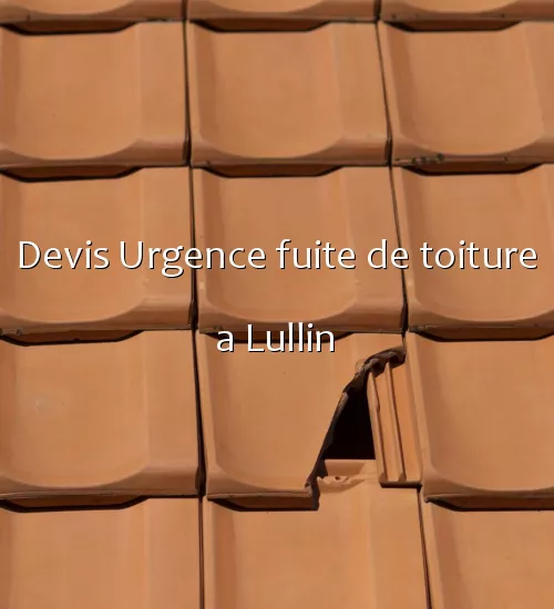 Devis Urgence fuite de toiture a Lullin