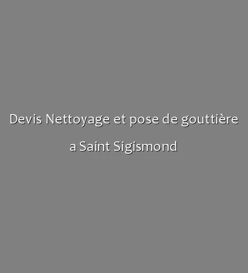 Devis Nettoyage et pose de gouttière a Saint Sigismond