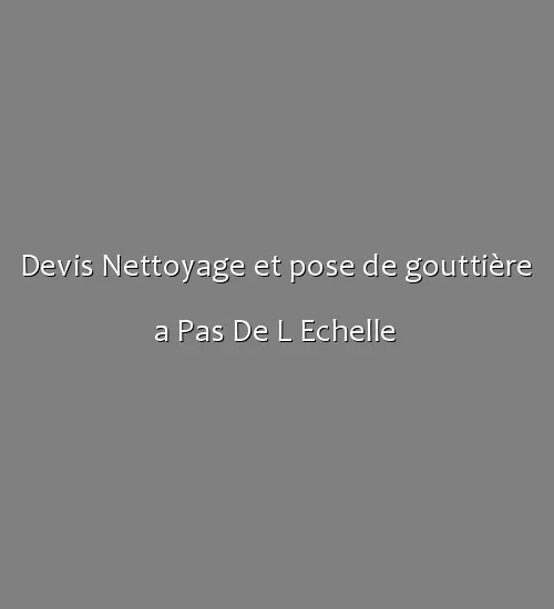 Devis Nettoyage et pose de gouttière a Pas De L Echelle